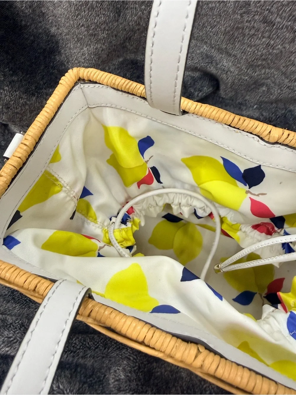 NEW Kate Spade New York  25th Anniversary Handbag Sam Wicker Drawstring GORGEOUS